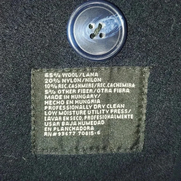 Vintage Conte di Milano Double Breasted Navy Wool Cashmere Trench Coat Men's L44 - Picture 14 of 17